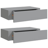 Wall-mounted Drawer Shelves 2 pcs Grey 40x23.5x10cm MDF 330246