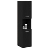 Bathroom Cabinet Black Oak 30 x 30 x 130 cm Engineered Wood 862532