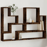 Wall Shelf Smoked Oak 96x12x64 cm Engineered Wood 840804