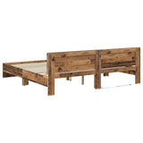 Bed Frame with Headboard Old Wood 200 x 200 cm Engineered Wood 3403601