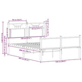 Bed Frame without Mattress Brown Oak 120x200 cm Engineered Wood 4107032