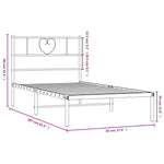 Metal Bed Frame without Mattress with Headboard White 90x200cm 355505