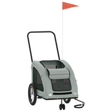 Pet Bike Trailer Grey Oxford Fabric and Iron 93979