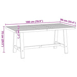 ZNTS Dining Table NOAIN A-Shaped Legs 180x90x75 cm Solid Wood Pine 4100045