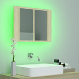 LED Mirror Cabinet Sonoma Oak Engineered Wood, Acrylic Medium 804959
