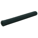 Chicken Wire Fence Steel with PVC Coating 25x1.2 m Green 143260