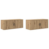 Wall-mounted TV Cabinet Set Wall-mounted 2 pcs Artisan Oak 3415588