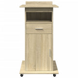 Lectern with Wheels & Drawer Sonoma Oak 55x55x107 cm Engineered Wood 848026