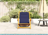 Folding Beach Chair with Armrests Blue Acacia Wood & Textilene 4108069