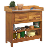 Garden Cabinet Natural 78 x 36.5 x 78cm Solid Acacia Wood 42001366