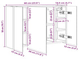 Bathroom Mirror Cabinet Artisian Oak 60 x 14.5 x 50 cm 889078