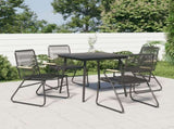 5 Piece Garden Dining Set Black PVC Rattan 3060268