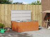 Outdoor Storage Box Galvanised Steel 150 x 101 x 91 cm Wood 42039102