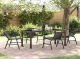 Garden Dining Set 5 pcs Black Powder-Coated Steel 3379382