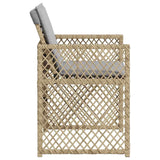 Garden Chairs with Cushions 4 pcs Mix Beige Poly Rattan 364955