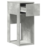 Computer Tower Stand with Drawer Concrete Grey 30x44x74 cm 858734