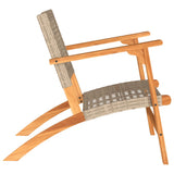 Garden Chairs 2 pcs Beige Poly Rattan and Acacia Wood 365869