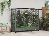Raised Bed with Trellis and Roof Light Grey 163 x 40 x 129 cm 3423107