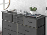 Bedroom Chest of Drawers, 10 Drawer Dresser with Foldable Fabric Drawers and Steel Frame, Black T3398P344326