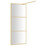 Walk-in Shower Wall with Clear ESG Glass Gold 80x195 cm 154935