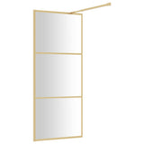 Walk-in Shower Wall with Clear ESG Glass Gold 80x195 cm 154935