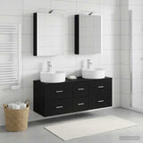 Bathroom Furniture Set 5 pcs Black Oak 3406912