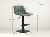 Set of Two Retro Tub Bar Stools - Green T3398P344135