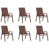 7 Piece Garden Dining Set Brown and Black 3095989