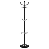 ZNTS Coat Stand with Umbrella Holder Black 180 cm Powder-coated Iron 377101