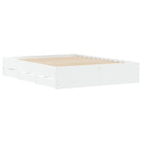 Bed Frame with Drawers without Mattress White 140x190 cm 3207301