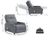 Fabric With 6-Point Massage Heating Function Recliner Light Gray 82079157