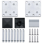 WPC Fence Set 9 Square + 1 Slanted 1657x186 cm Grey 3053241