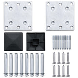 WPC Fence Set 9 Square + 1 Slanted 1657x186 cm Grey 3053241