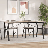 ZNTS Dining Table Y-Frame 180x90x75 cm Solid Wood Pine and Steel 3282722