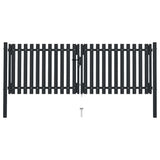 Double Door Fence Gate Steel 300x75 cm Anthracite 146350