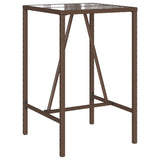 Outdoor Bar Table Brown 70x70x110 cm Poly Rattan 368694