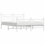 Metal Bed Frame without Mattress with Footboard White 180x200cm 353608
