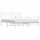 Metal Bed Frame without Mattress with Footboard White 180x200cm 353608