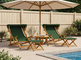 Deck Chair 4 pcs 3 Position Solid Eucalyptus Wood Green 3407801