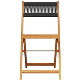 Bistro Set Black Solid acacia wood and polypropylene Small 3281841