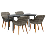 Garden Dining Set with Cushion 5 pcs Grey Poly Rattan 3261686