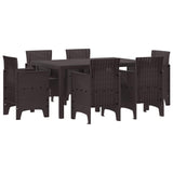 Garden Dining Set 7 pcs Brown Polt rattan 3378557