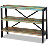 Side Table Multicolour Reclaimed wood and steel Small 243274