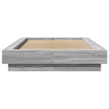Bed Frame with LED Lights without Mattress Grey Sonoma 90x190cm 3281152