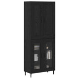 Highboard 2 pcs Black Oak Engineered Wood 3403188