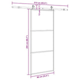 Sliding Door with Hardware Set Black 90x205 cm ESG Glass 3375922