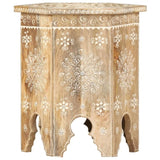 ZNTS Hand-painted Side Table 38x33x42 cm Solid Mango Wood 285880