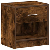 Bedside Cabinets 2 pcs with Drawer Smoked Oak 39x28x41 cm 858758
