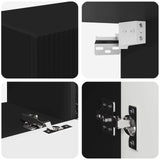 TV Cabinet Set Wall-mounted 4 pcs Black Engineered Wood 3409034