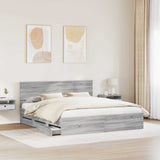 Bed Frame with Drawer Grey Sonoma 180 x 200 cm Engineer Wood 3410684